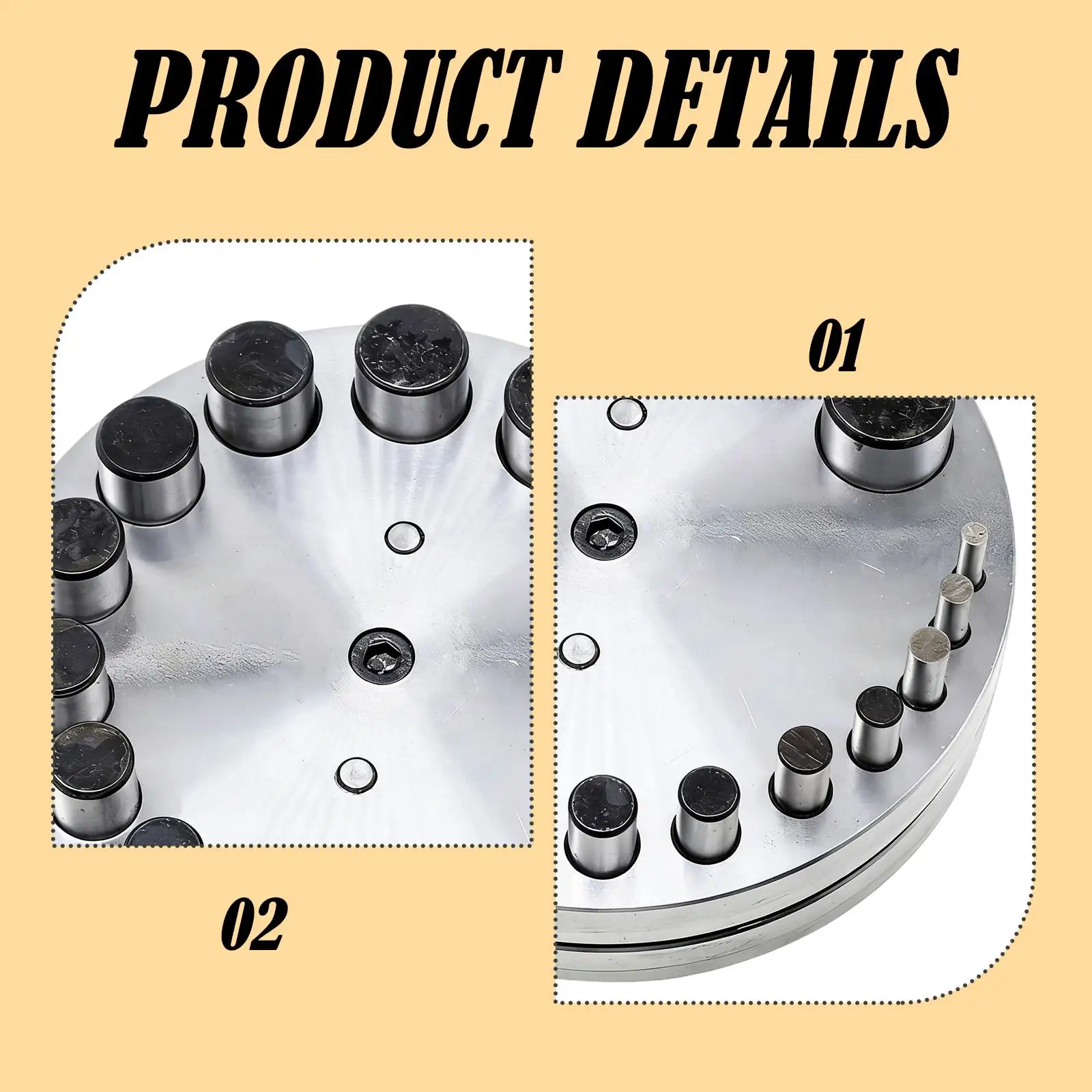 

17 Holes Disc Cutting Tools, Jewelry Making Tool, Durability, Premium, Sturdy, Metal Forming Punch Die for Brass Gaskets