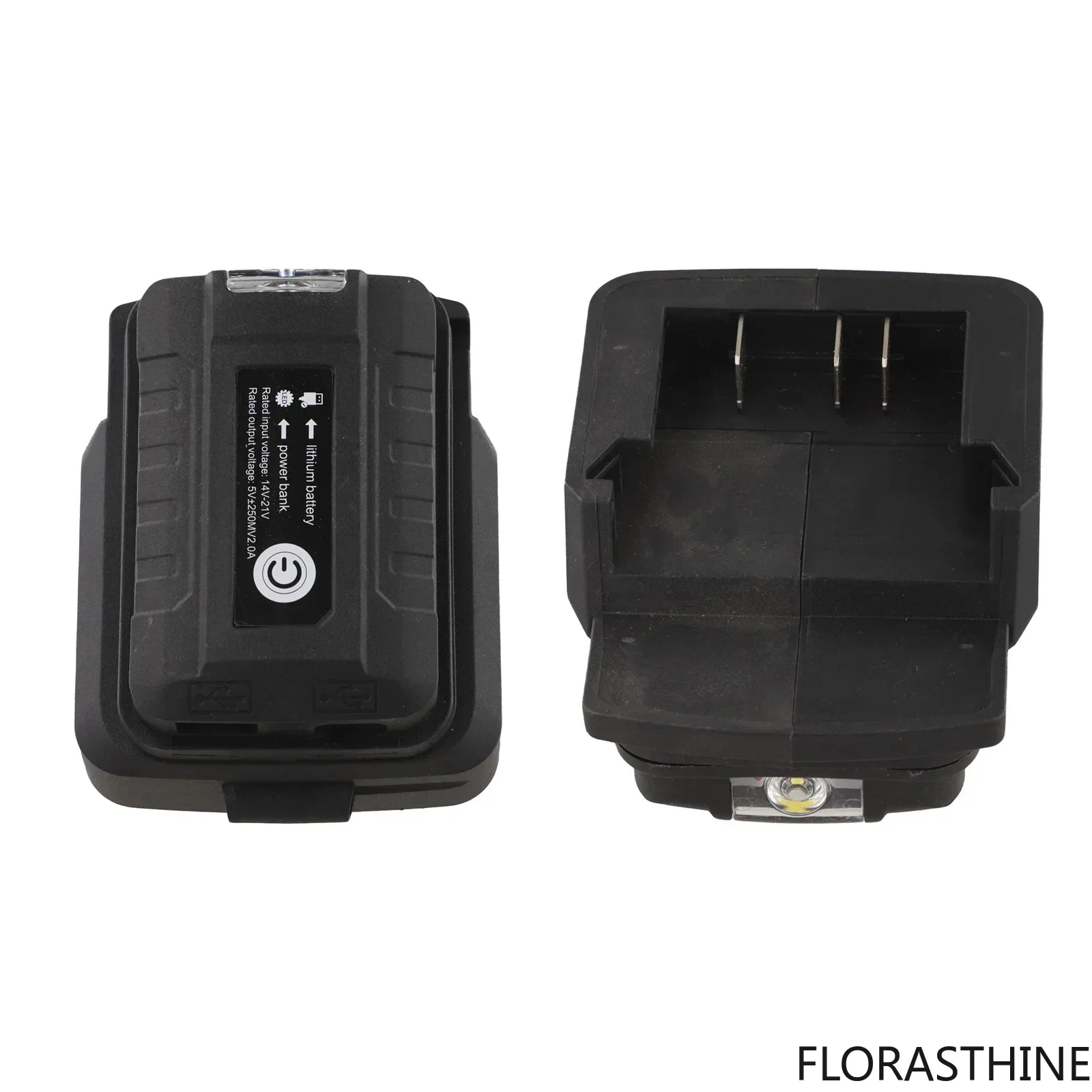 USB Output Battery Adapter for Dongcheng 18V Battery Flashlight and Safety Intelligent Features for Mobile Charging