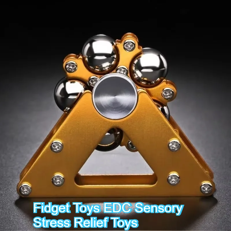 EDC Adult Fidget Stainless Steel Toys Hand Spinner Steel Ball Ferris Wheel 2 Fingertip Five Bead Finger Gyro 686 Silent bearing