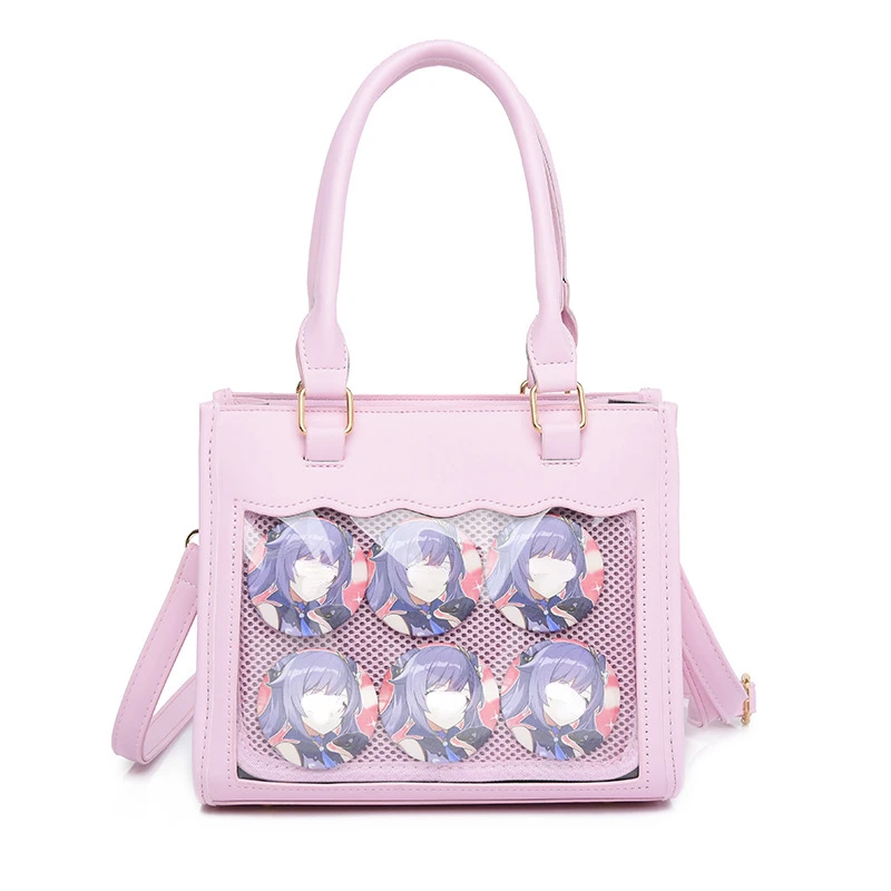 Japońskie kobiety Kawaii torba na ramię Crossbody moda Y2k estetyczne torebki na co dzień nowe Preppy kobiece przezroczyste torby Ita modne