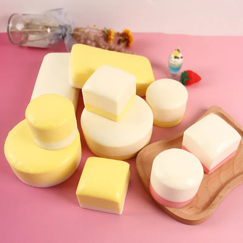 Slow Rebound Simulation Pinch Bread Squeeze Toy Model Children Fun Bread Decompression Toys Soft Food Bread Stress Relief Gift