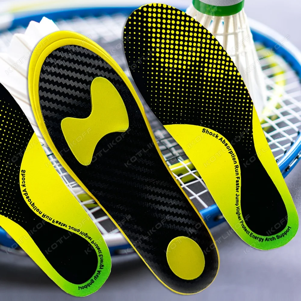 Carbon Fiber Full-Length Insole Orthopedic Strong Arch Support Shoe Insoles Cushioning Pad Running Sport Shoe Insert Cushion Pad
