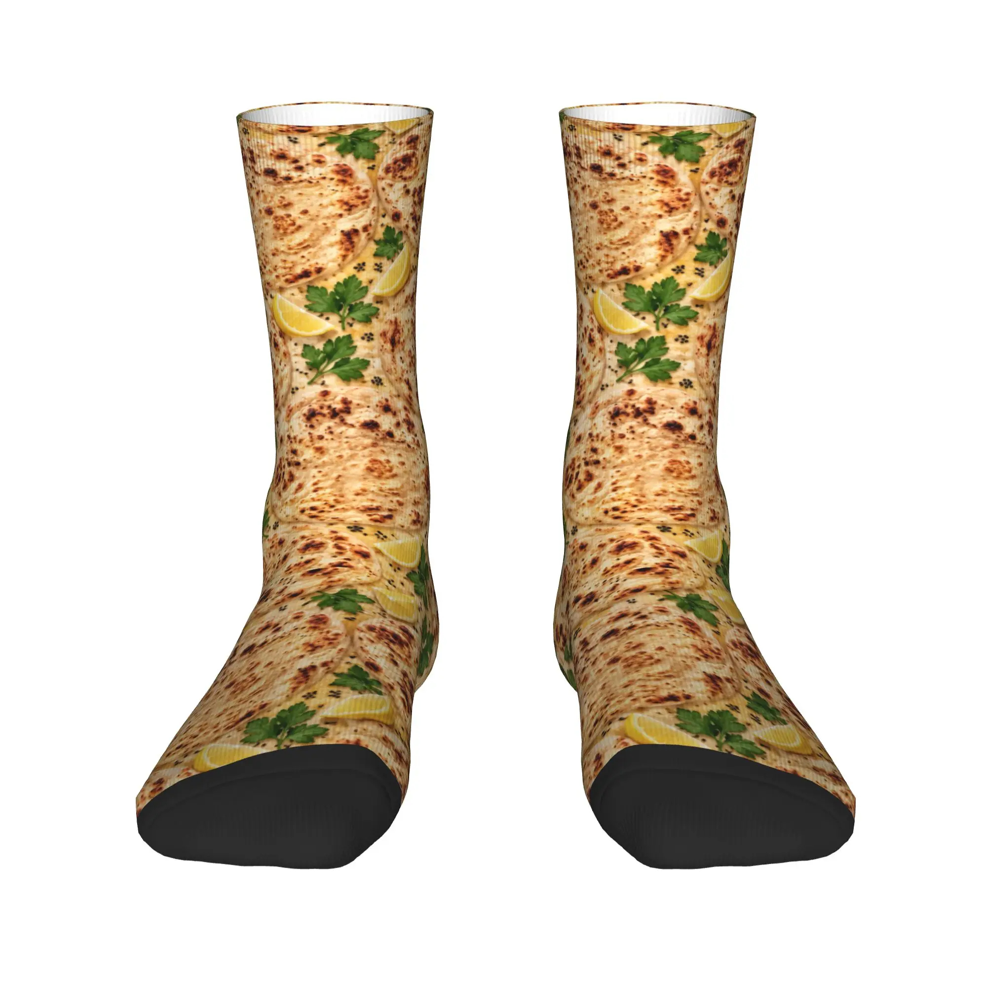 Brown Crust Pizza Socks  Design Stockings Anti Skid Couple Socks Breathable Autumn Casual Running Socks