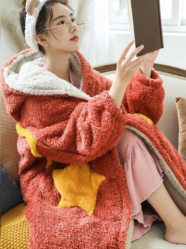 

Oversized Hoodie Sweatshirt Fleece Sweat Blanket with Sleeve Winter Jacket Women Hooded Coat Plush Giant Wearable Hoodies Women