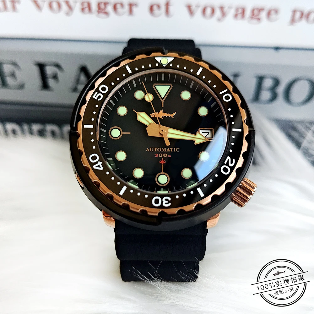 

Ограниченная серия 2025 года, автоматические механические светящиеся мужские часы из розового золота с консервированием для дайвинга, анти-300 метров