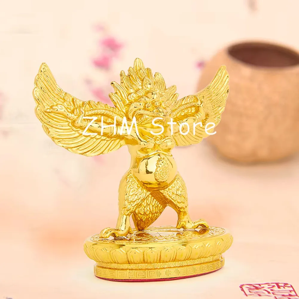 Alloy Metal Gilding Gold Fengshui Suppliers Lucky Roc Garuda Great Golden-winged Peng Bird Character