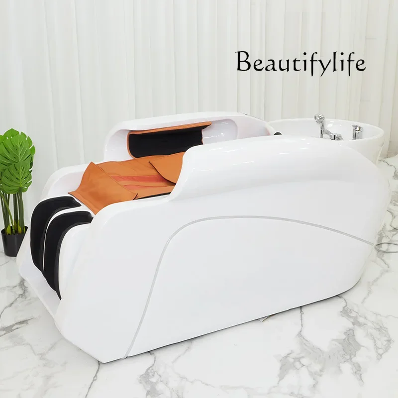 Massage Shampoo Bed Barber Shop Ceramic Basin Fumigation Water Circulation Massage Couch Special Shampoo Bed