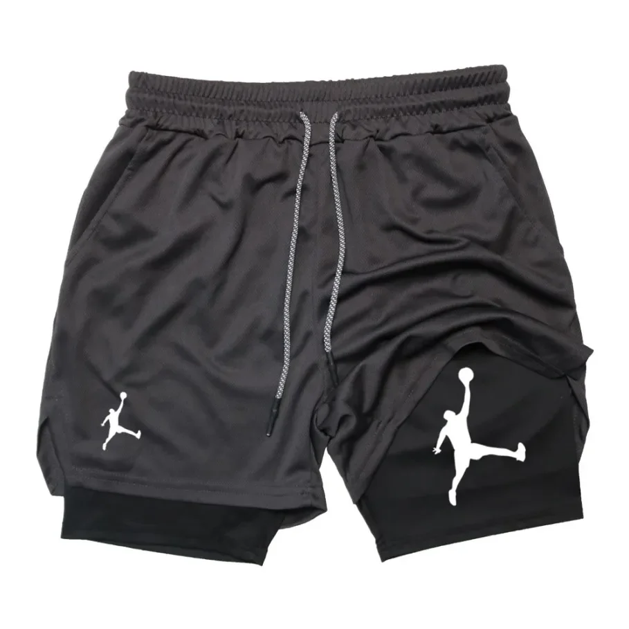 

Men's fitness sports shorts 2-in-1 pocket fitness shorts quick-drying breathable running double-layer shorts