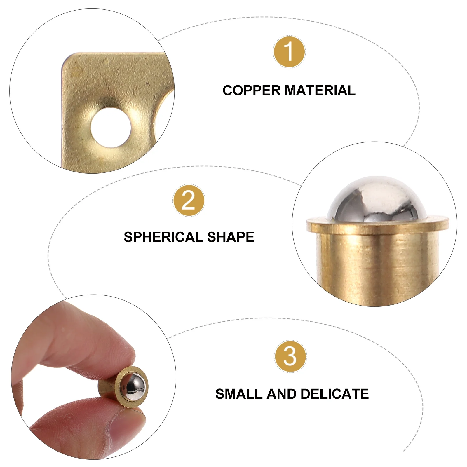 10 قطعة الكرة النحاسية الصيد مزلاج الباب قفل الربيع الأثاث الكرة الصيد خزانة باب غير مرئي استخدام الأثاث الربيع مزلاج #6