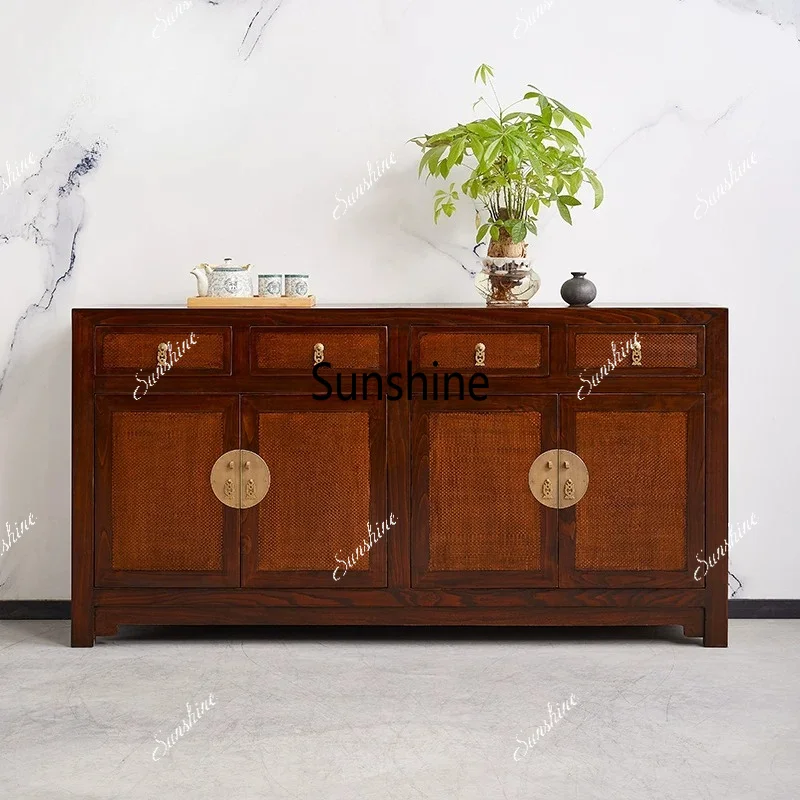 

Modern Chinese-style large and small apartment solid wood dining side cabinet