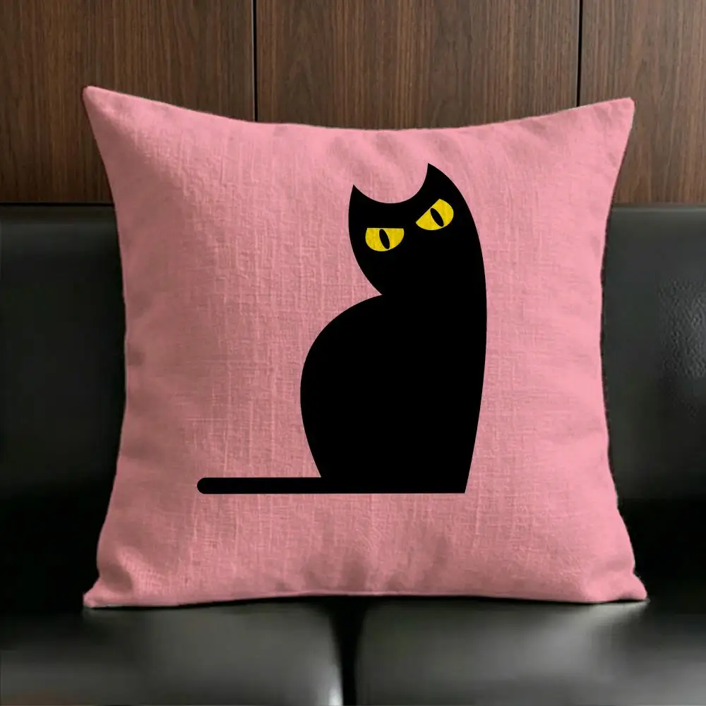 M-Minimal C-Cat Cushion Cover Anti-dustmite Pillowcase Invisible zipper silky short plush Sofa cushion cover