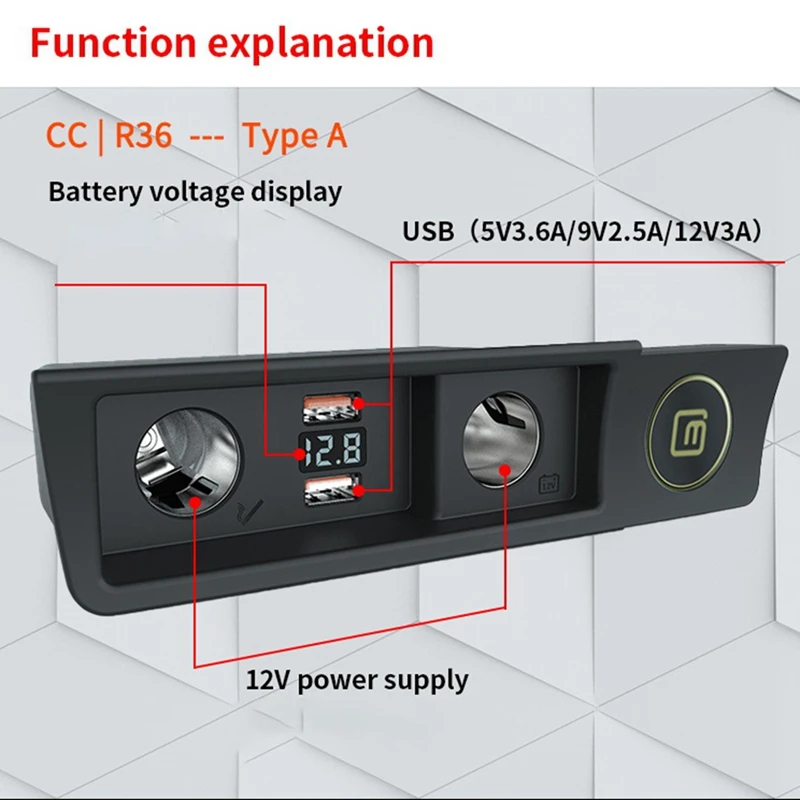 Car Charger Cigarettes Lighter Modified One For Two For- Passat B6/B7/CC/Arteon/R36