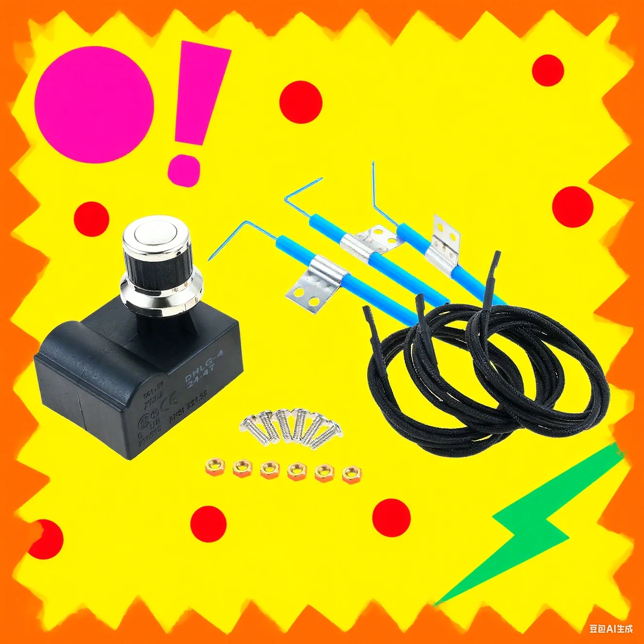1Set Grill Igniter Kit Fit for Oklahoma Joe's Longhorn Combo 15202029 16202046 18202083 Charbroil Deluxe 463714514 463714914