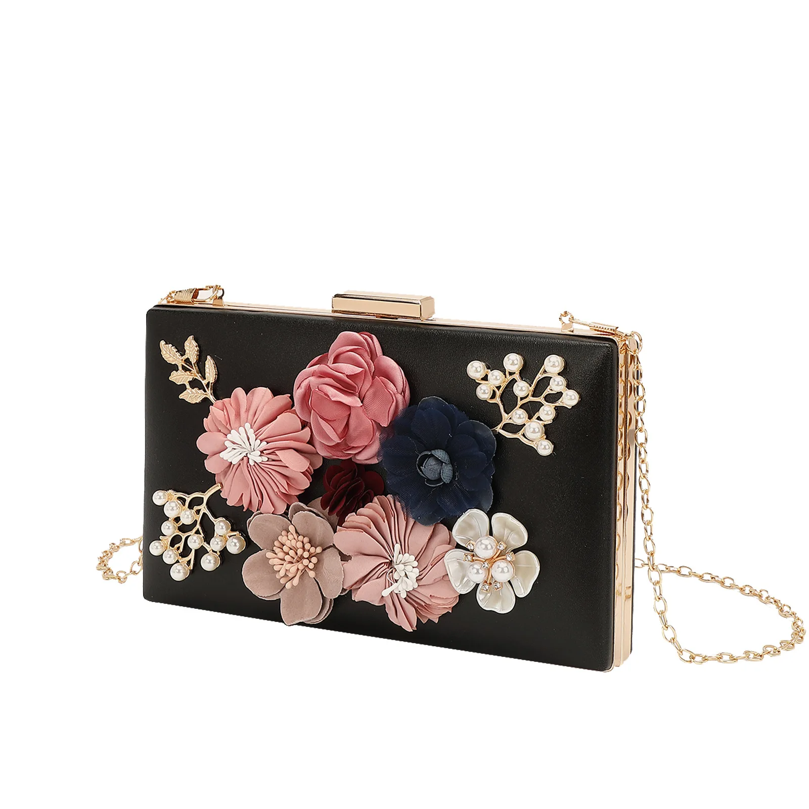 

Модный цветочный клатч для ужина, вечерние, банкетные, вечерние, с цепочкой на плечо, трехмерная маленькая квадратная сумка Bolso De Diseñador Lujo