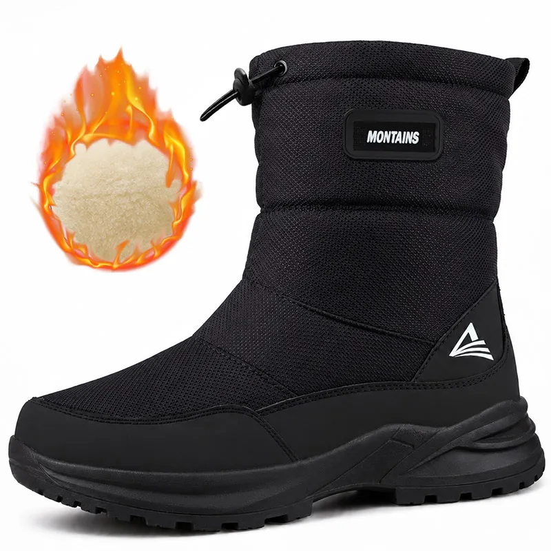 Warme Winter-Plüsch-Schneestiefel für Damen und Herren, Outdoor-Winterstiefel, winddichte Baumwollschuhe, abriebfeste und rutschfeste Stiefeletten. – Detail 3