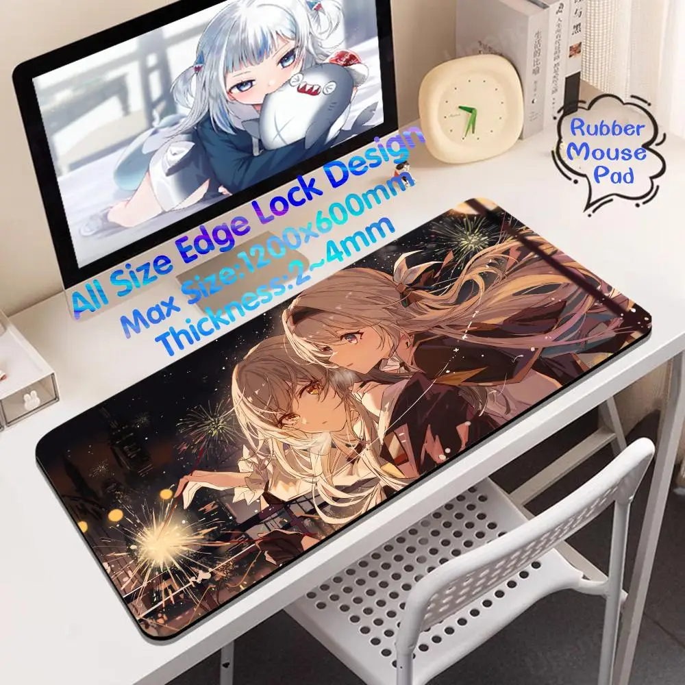 Honkai Star Rail Firefly Mouse Pad Rubber Mouse Pad 4mm Cushion Super Gaming Mouse Pad Big Large keyboard Accessories