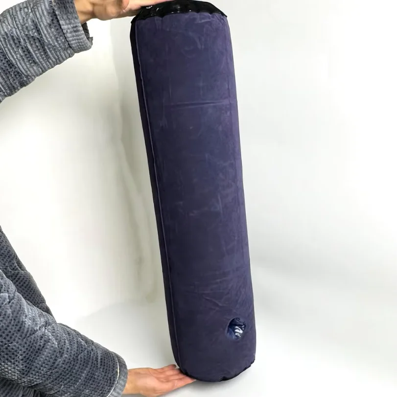 1pc Inflatable Cylindrical Pillow for Neck, Back, and Leg Support, Portable Inflatable Pillow