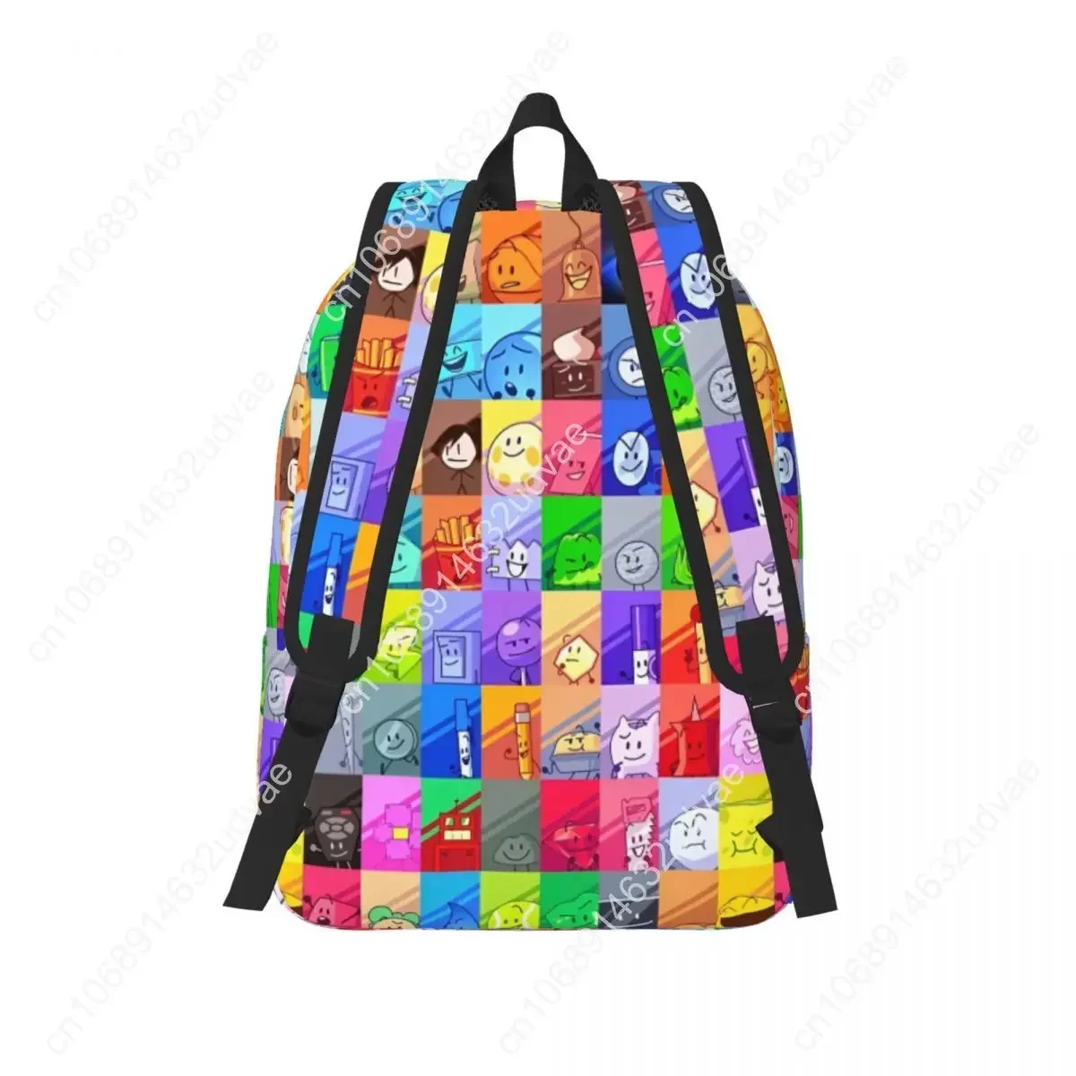 BFDI Inanimate Insanity Characters Ransel Kasual Ringan untuk Sekolah, Hiking, Travel, Battle Daypack, Tas Laptop Kanvas untuk Pria dan Wanita