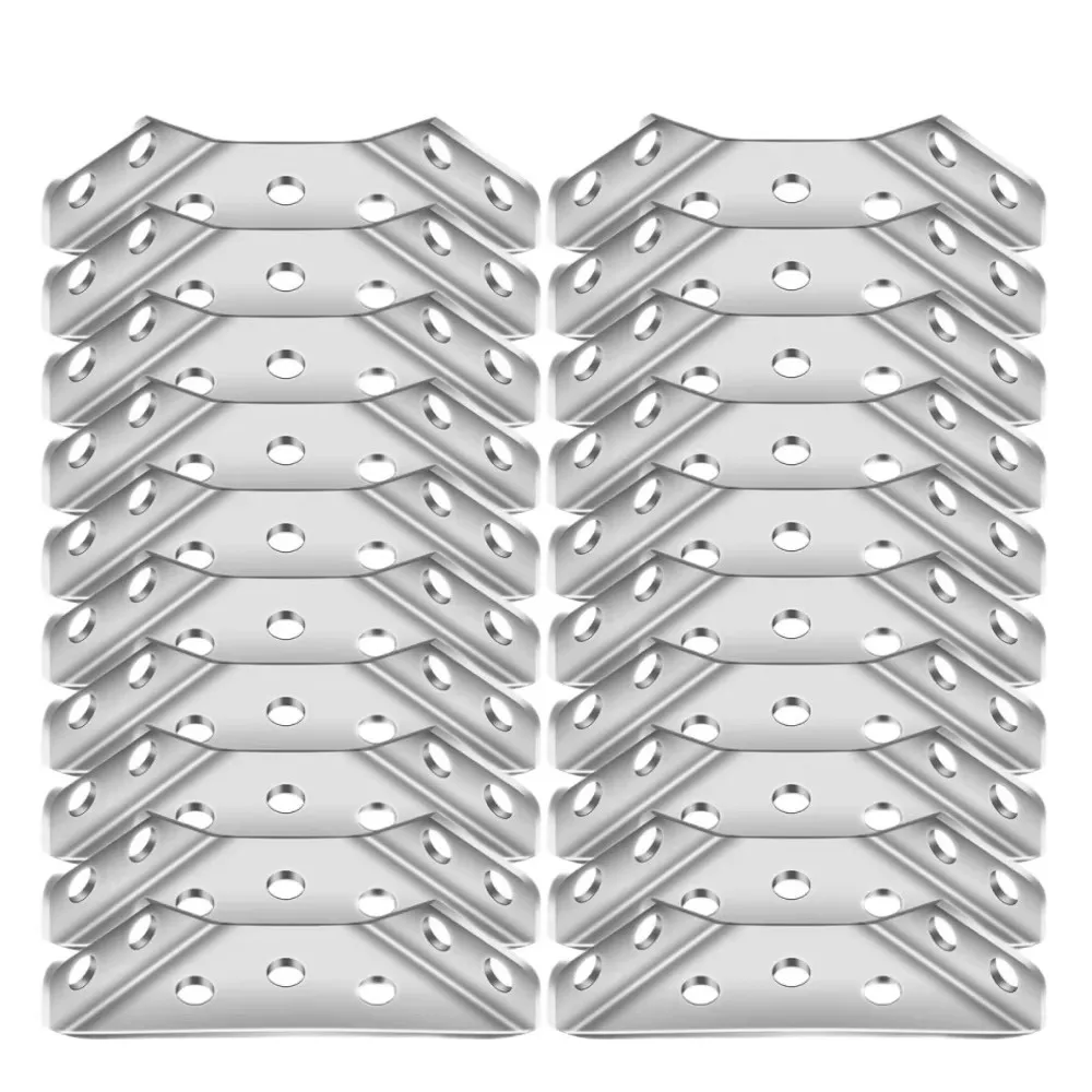 100Pc-12Pc Rvs Hoekbeugel Universele Meubels Haakse Vaste Beugel Kast Trapeziumvormige Laag Board Connector