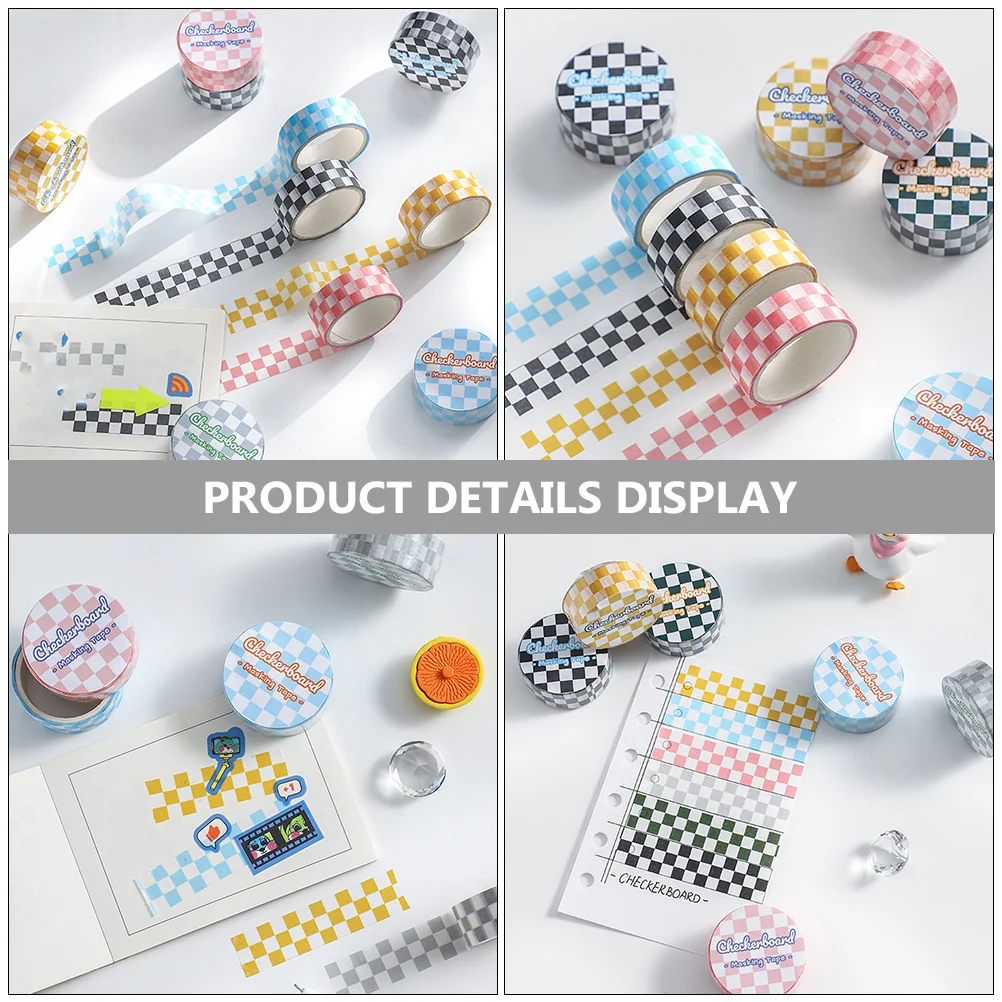 Scrapbook Tape Washi Stickers forniture per Scrapbooking estetica Kawaii nastri fai da te Grid Crafts adesivo decorativo Notebo