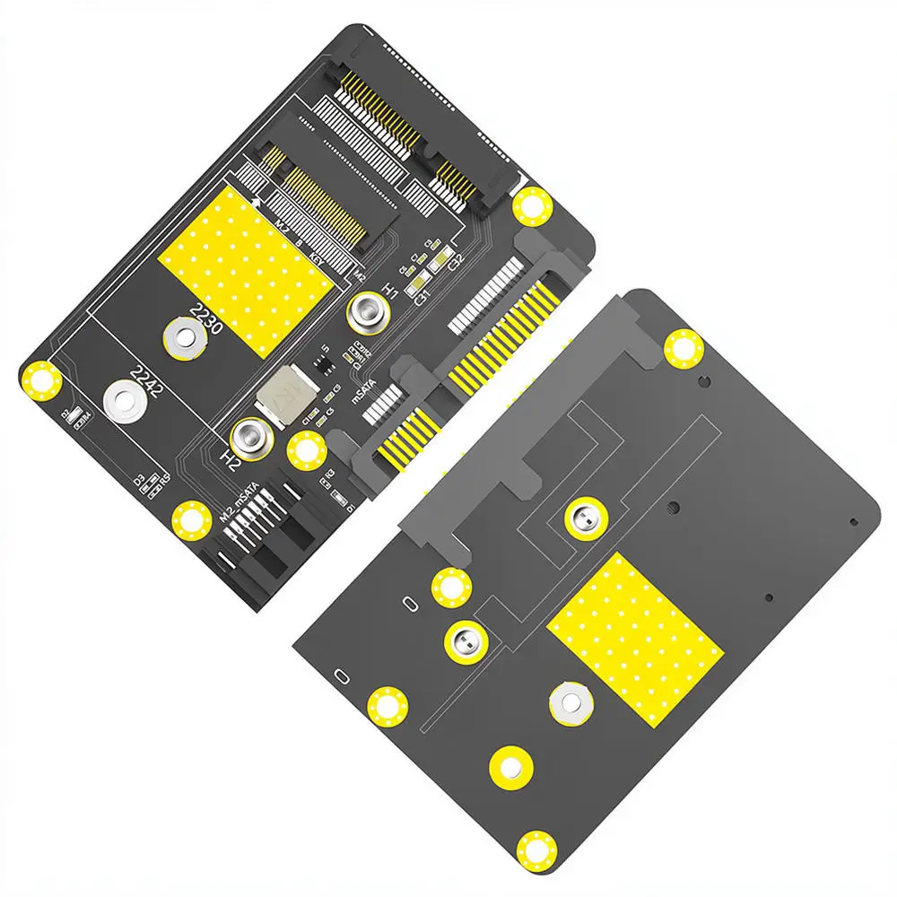 For ZYX Dual Port SSD Adapter MSATA M2 B Key To SATA III Converter Card 2 In 1 Solid State Drive Interface Connector