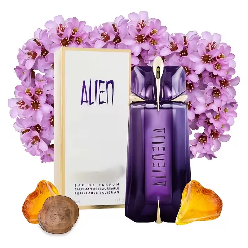 Mugler Alien Eau de Parfum، رائحات قابلة لإعادة الملء/الانصهار، زجاجات أرجوانية/حمراء جريئة، عطور نسائية
