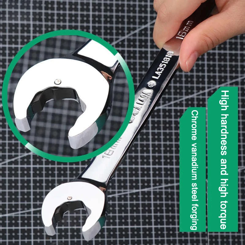 LAOA-llave de trinquete abierta de doble propósito, combinación de llave de tubo de trinquete, llave universal, herramienta manual de reparación de automóviles y bicicletas, 8-27mm