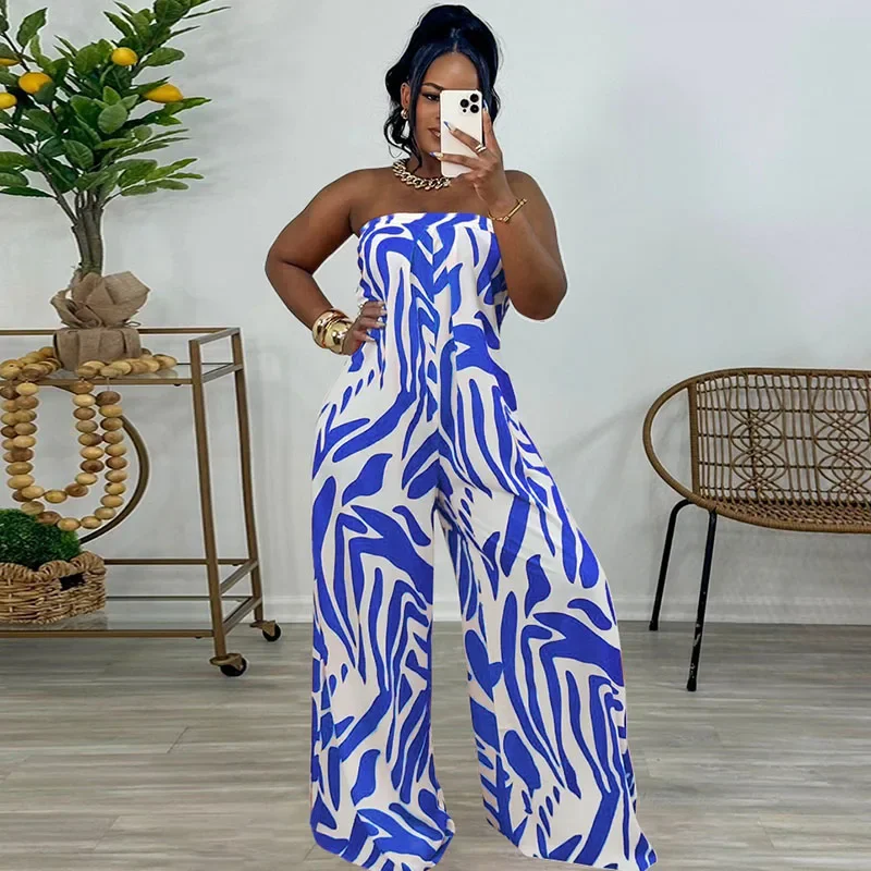 

Женский комбинезон-ромпер Doyerl без бретелек, с открытыми плечами, свободного кроя, с принтом, без рукавов, цельный, для клуба