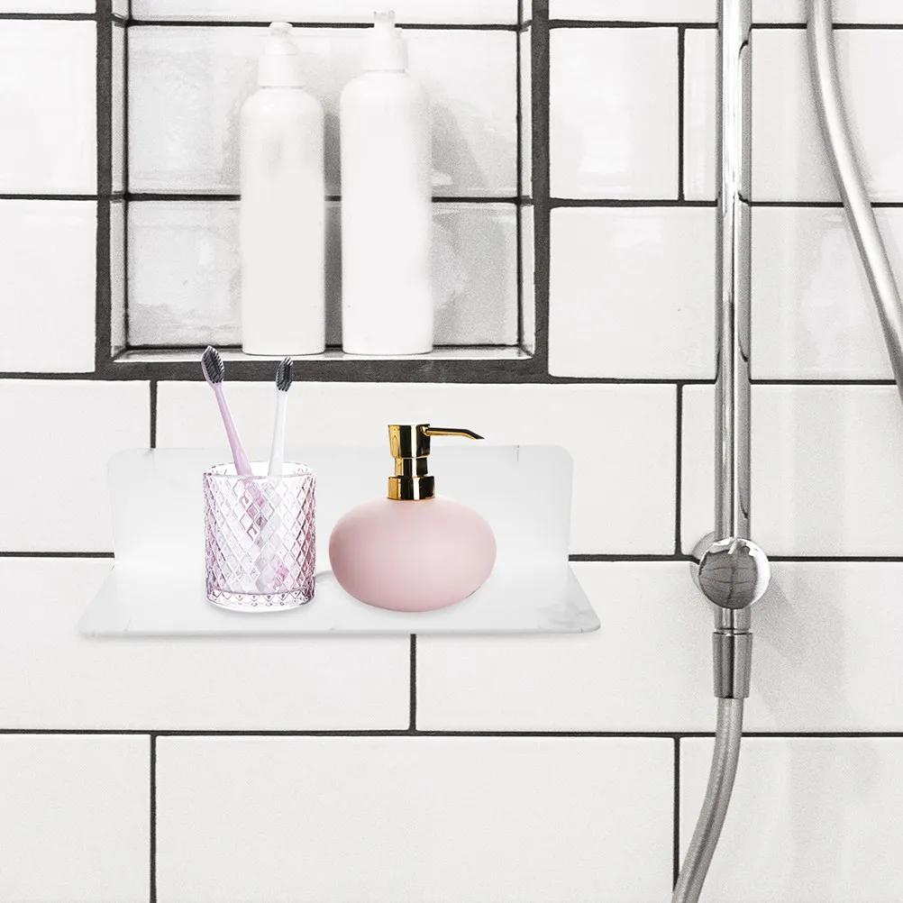 2Pcs Wall Storage Shelf Acrylic Floating No-Drill Organizer for Bedroom Bathroom Kitchen Security Camera Router Speaker Holder