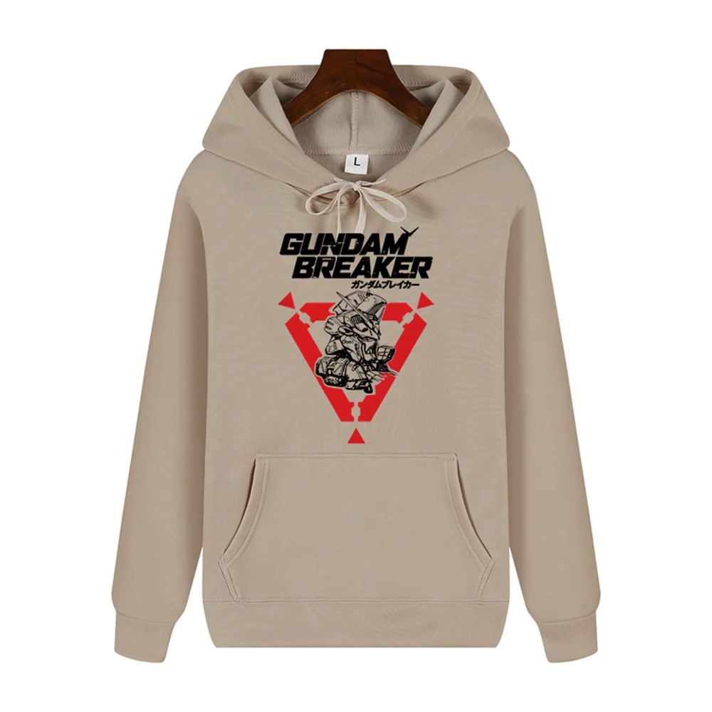 Gundam Breaker Creative Print Autumn and Winter Comfortable Soft Thickened Men's High Quality Casual Warm Street Hooded Sweater