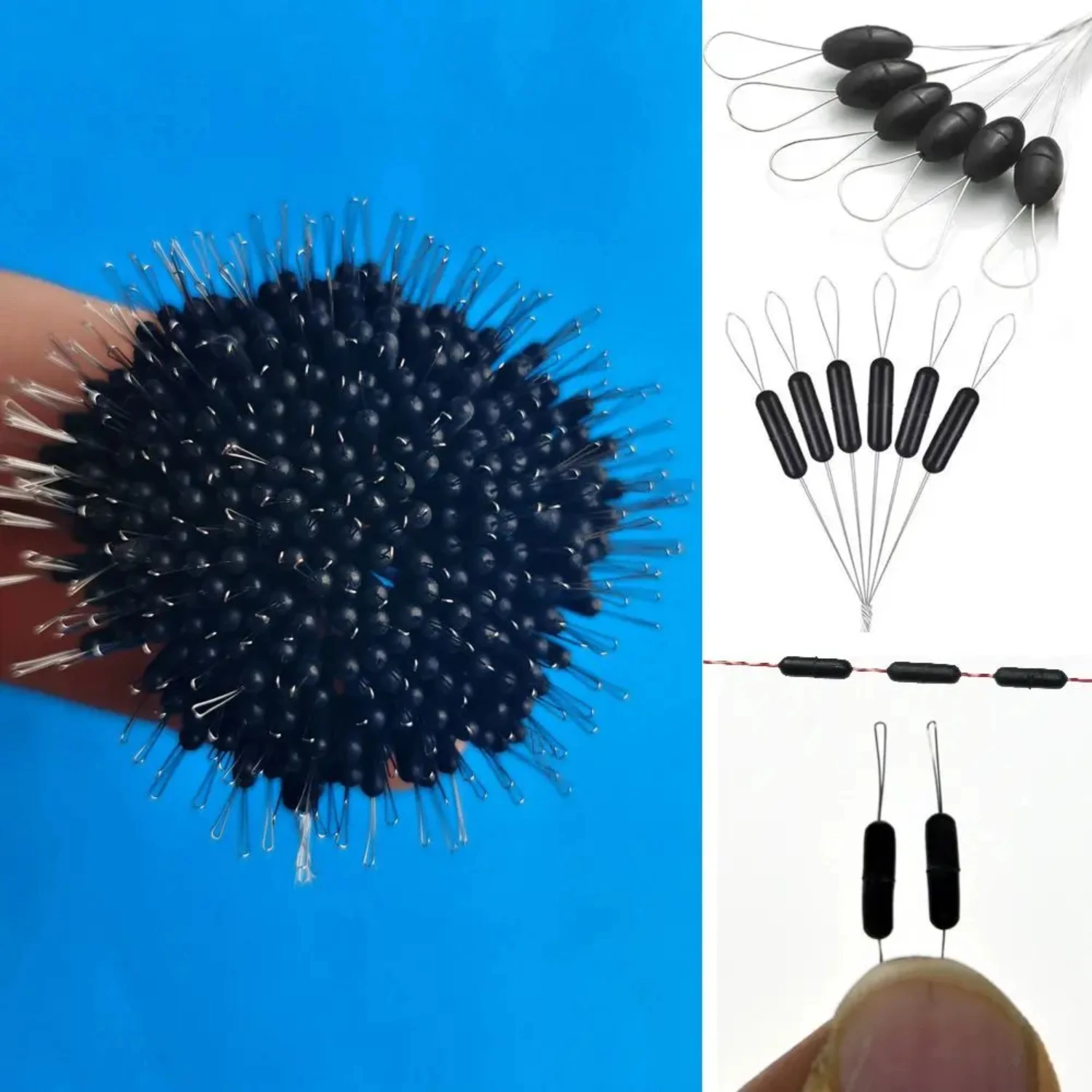 

High-Resistance Top-Quality Premium Black Silicone Fishing Line - Essential 300pcs Pack of Fishing Accessories including Float F