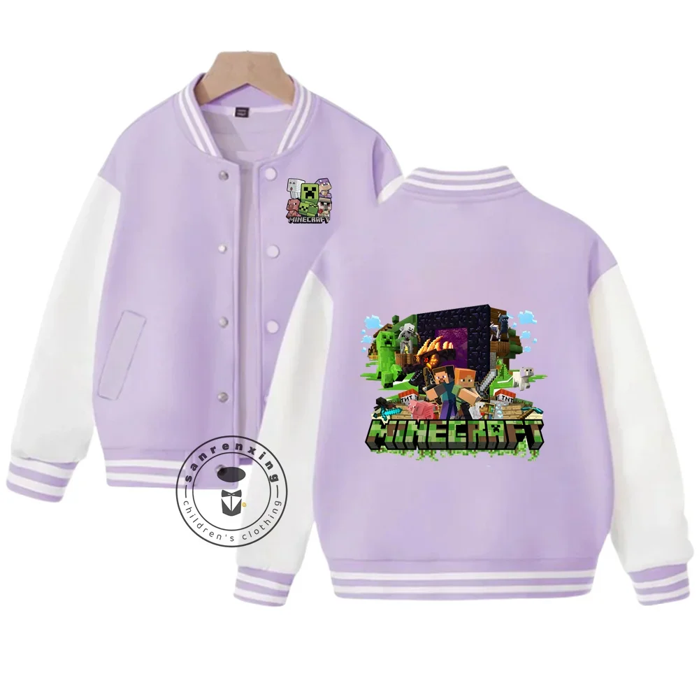 

Minecraft Children Zipper Hoodie Digital Cartoon Print Boys Girls Kawaii Casual Top Autumn and Winter Long Sleeve Sweatshirt