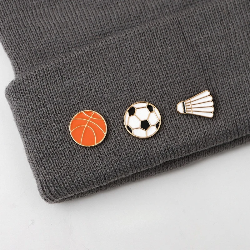 Cute Cartoon Football Basketball Badminton Sports Brooch Metal Gift Badge Pin DIY Clothing Bags Shoes Hat Scarf Jeans Decoration