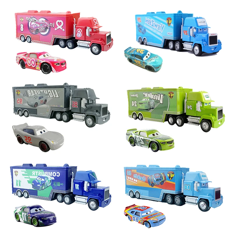 Disney Pixar Cars 3 Toy Francesco Lightning Mcqueen Mack Truck Car Rescue Collection Alloy car model original 1 2 children gift