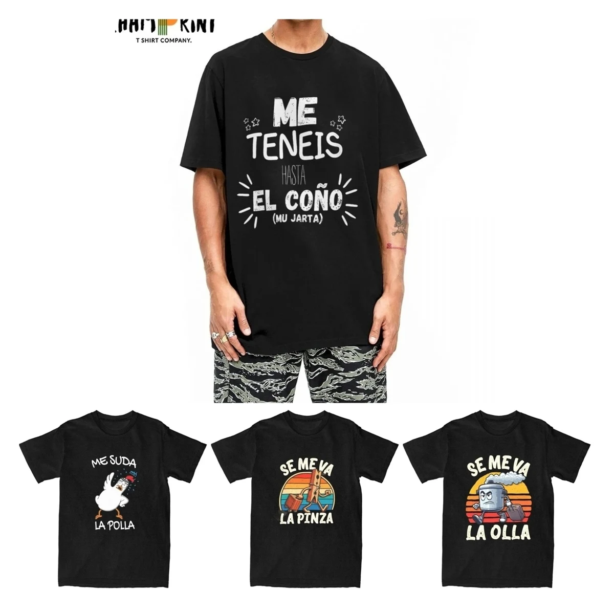 Men T-Shirt You Have Me Up To The Balls 100% Cotton Tee Shirt Short Sleeve Spanish Phrases Jokes T Shirts Crew Neck Tops Printed