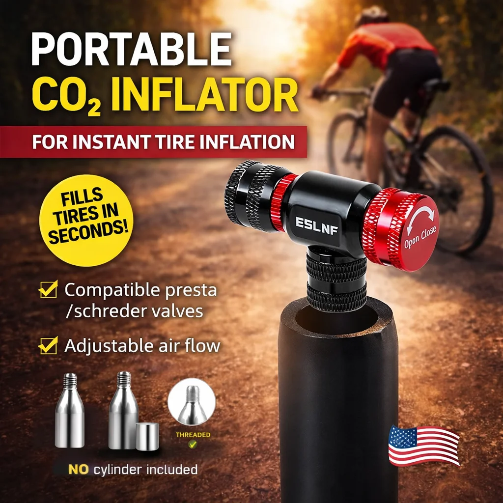 

Mini Bicycle CO2 Pump Portable Tire Inflator For Schrader Presta Adapter MTB Road Bike Aluminum Alloy Automatic Pum