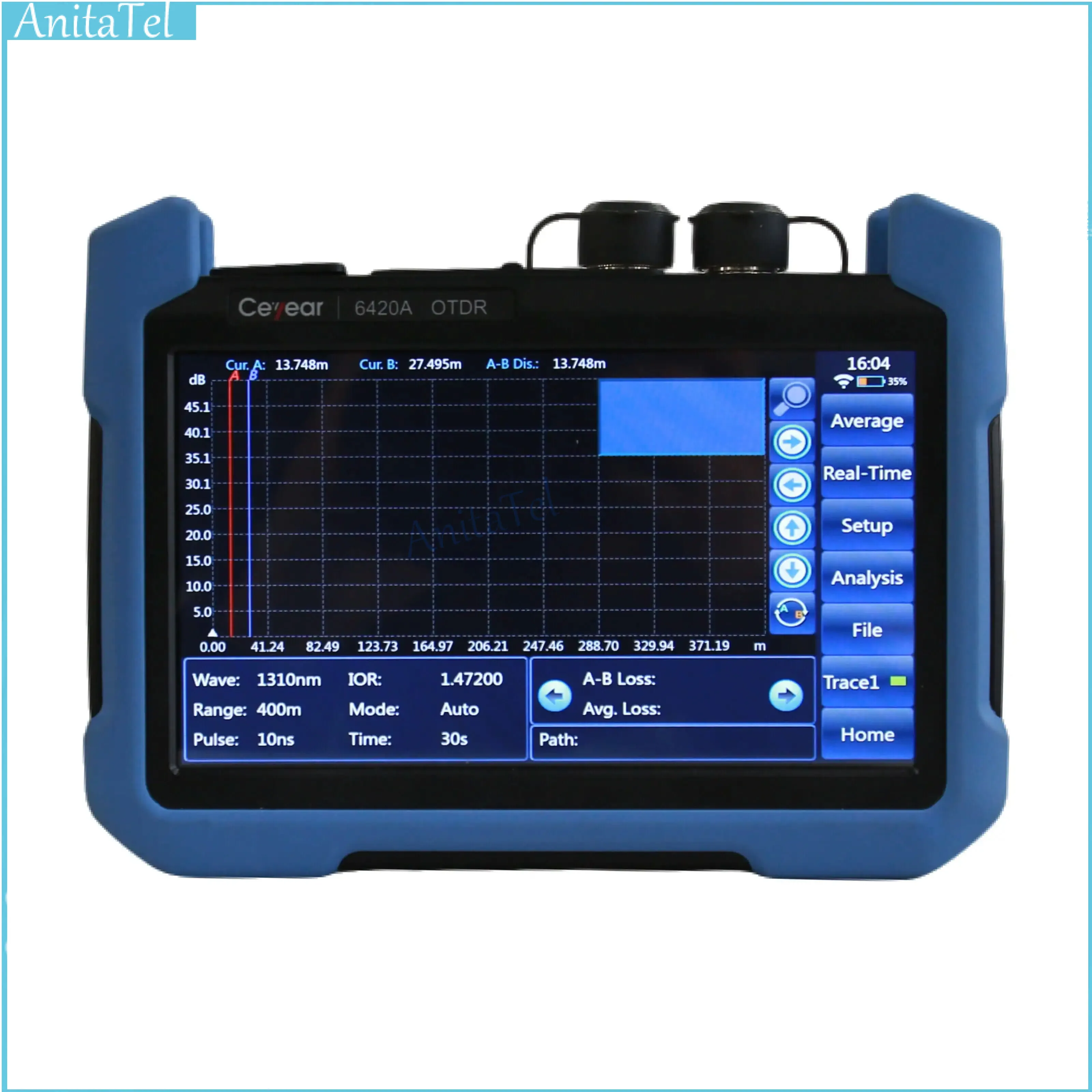 

Time Domain Reflectometer (OTDR) 6420 Optical Power Meter FTTH 3G Networks VFL 1310 1550 1625Nm Fiber Optic Equipment