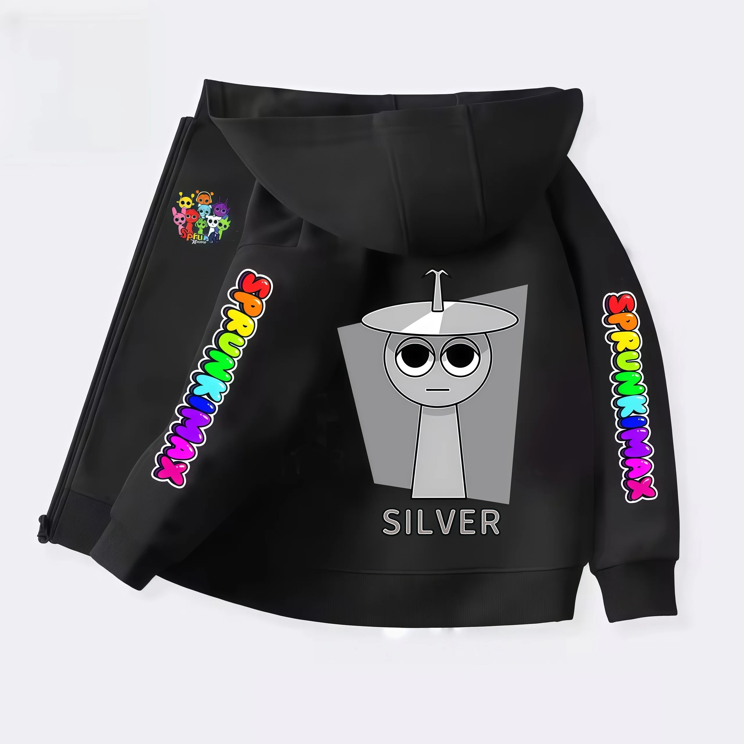 Sprunki Kapuzenpullover mit Reißverschluss für Kinder, Incredibox Anime-Figuren, Mädchen-Sweatshirt, Kinder-Frühlings- und Herbstpullover, Geschenk, Jungenkleidung, 4-14 Jahre. – Detail 4