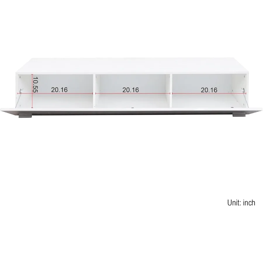 ขาตั้งทีวีสำหรับทีวีขนาด 50 ถึง 59 นิ้ว ขาตั้งทีวีทรงสี่เหลี่ยมผืนผ้าสไตล์โมเดิร์นมินิมอล ตู้วางทีวีดีไซน์หรูหราพร้อมตู้เก็บของขนาดใหญ่ 3 ช่องสำหรับห้องนั่งเล่น
