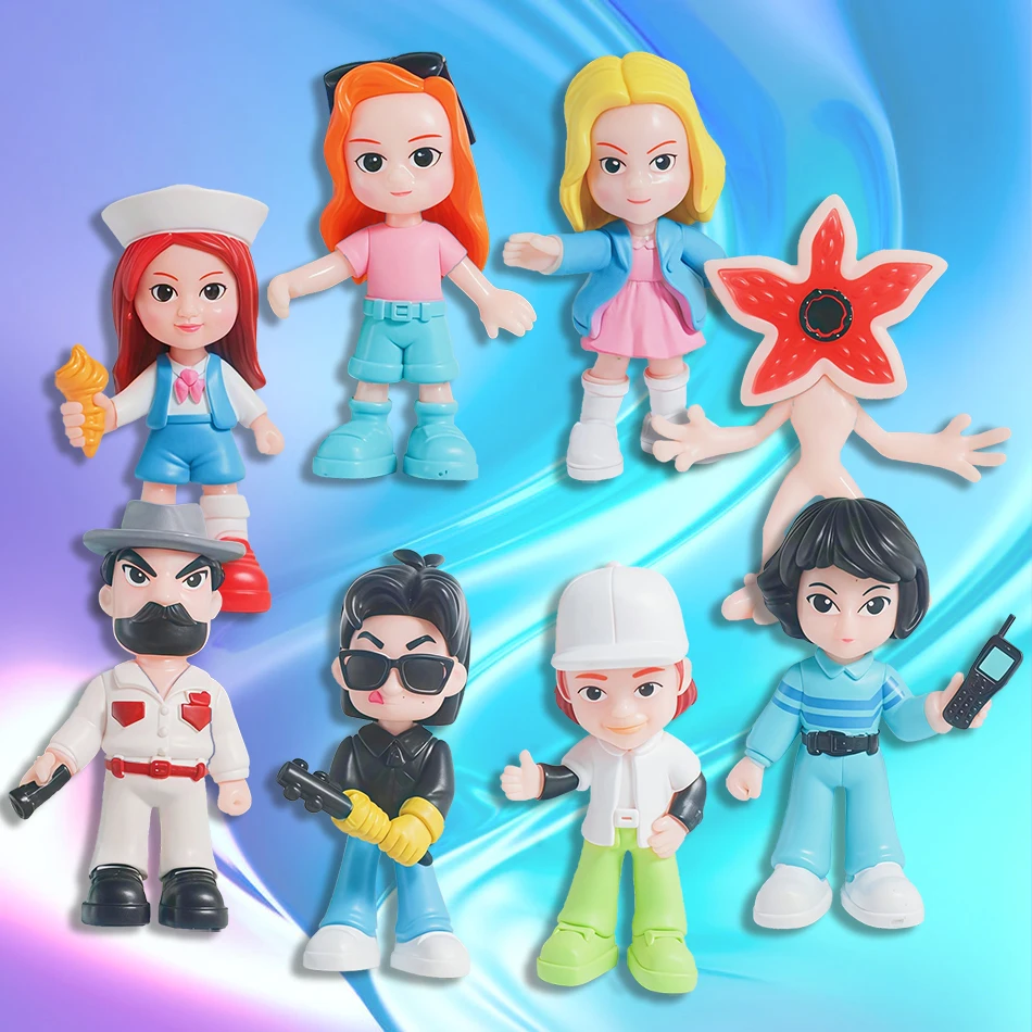 2026 quente 8 pçs/set figura estilo bonecas onze monstros estatueta humanóide pvc anime figuras coleção brinquedos bonitos para o miúdo natal