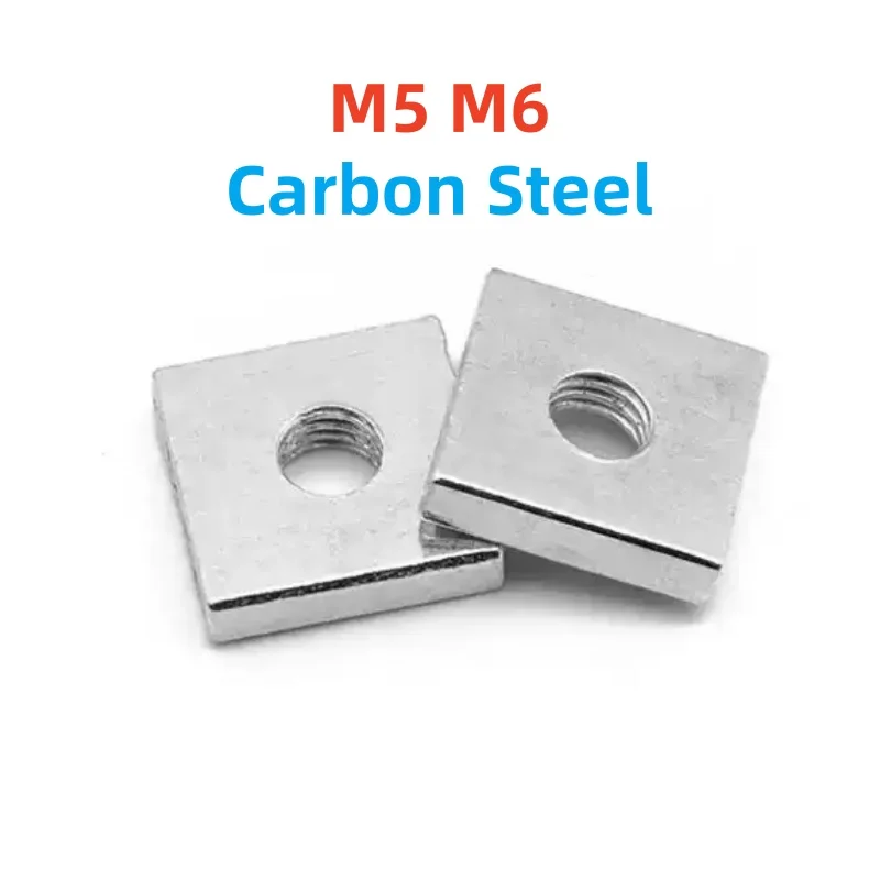M5 M6 Carbon Steel Galvanized  Thin Quadrangle Block Lock Square Nuts Square Nut