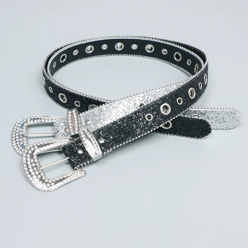 

Bling Paillette Panelpressing Waist Belts Women PU Jeans Belts Rhinestone Buckles Corset Strap European Fashion Female Ceinture