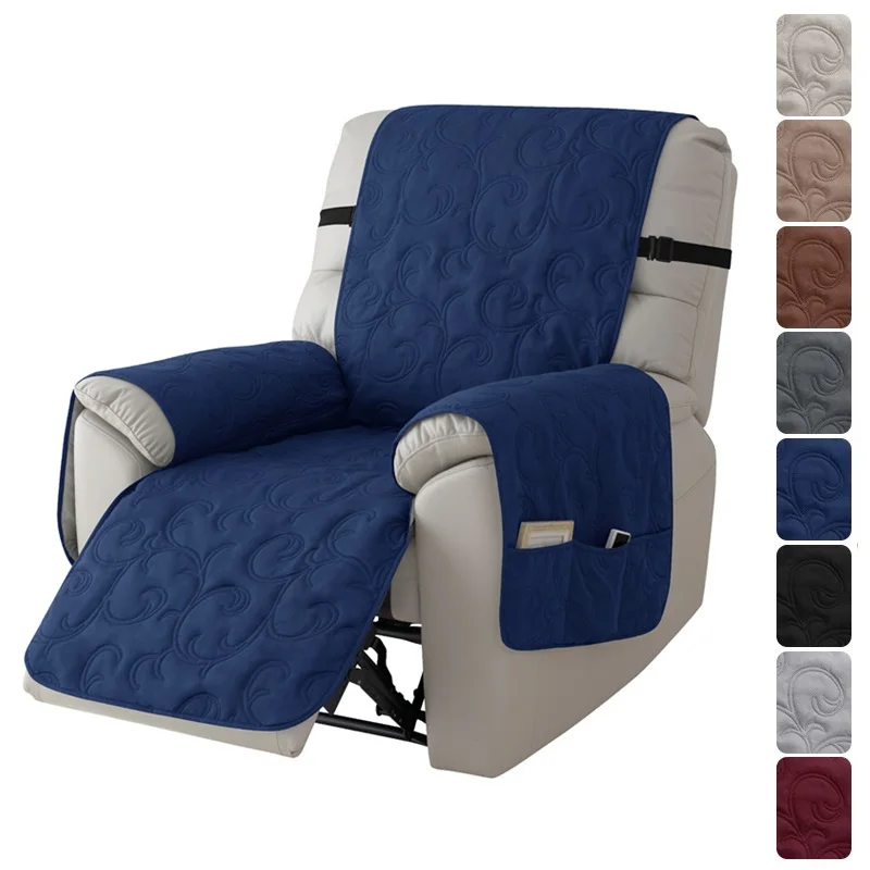 

1seater Recliner Cover Anti-dirty Non-slip Armchair Slipcover with Elastic Strap Sofa Couch Furniture Protector for Living Room