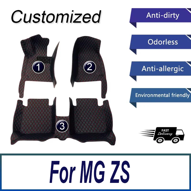 

Car Floor Mats For MG ZS MGZS EV ZX ZST EZS 2019~2024 Custom Auto Foot Pads Luxury Leather Carpet Interior Accessories 2022 2023