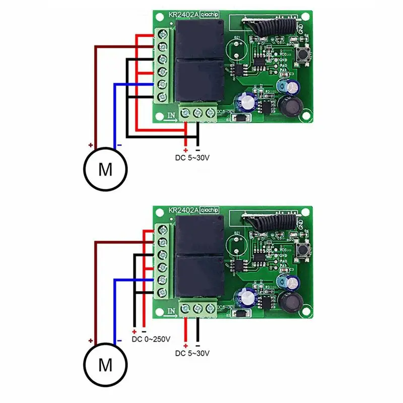 A01F-2X 433Mhz Remote Control Switch Wireless Relay 2CH Module RF Transmitter DC 5V 12V 24V 30V For Garage Door Light Lamp