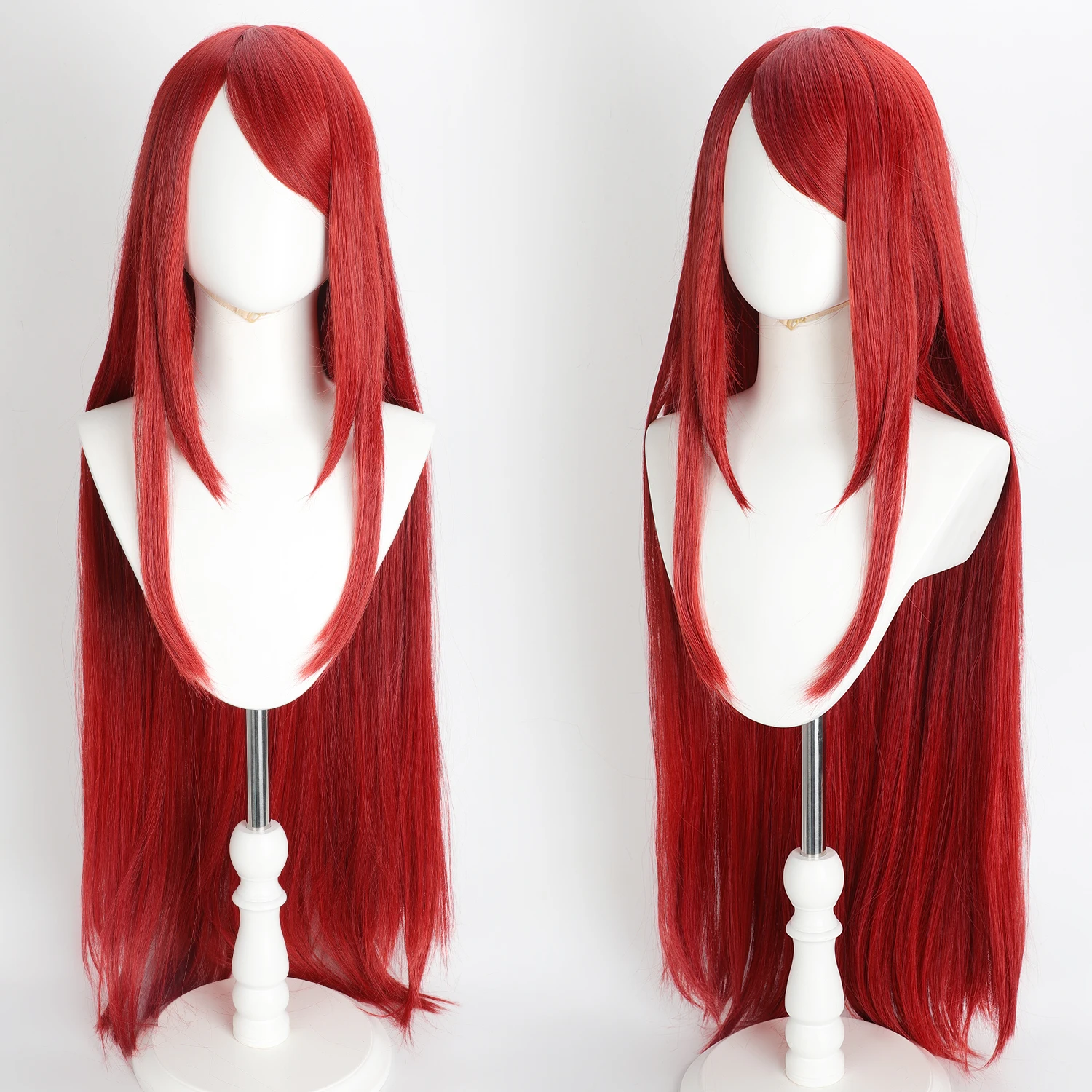 40inch Anime Red Hair Cosplay Wig Long Straight Heat Resistant Synthetic Hair for Cosplay