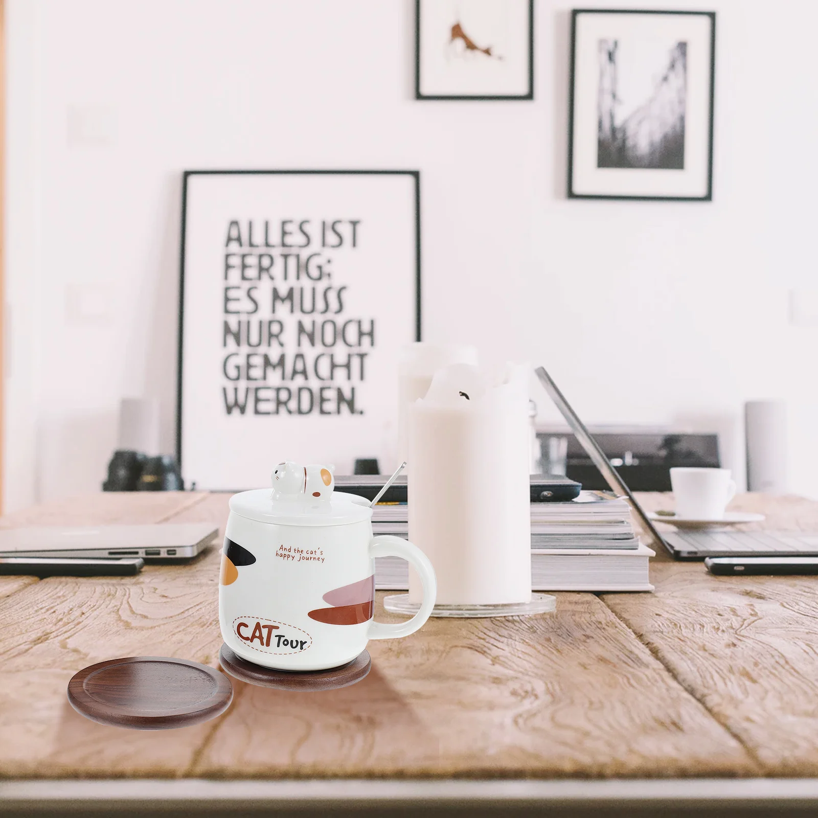 

1Set Wood Coaster Japanese Style Coffee Color Protective Heat Resistant Coaster Home Table Insulation Pad Non Slip Anti Scratch