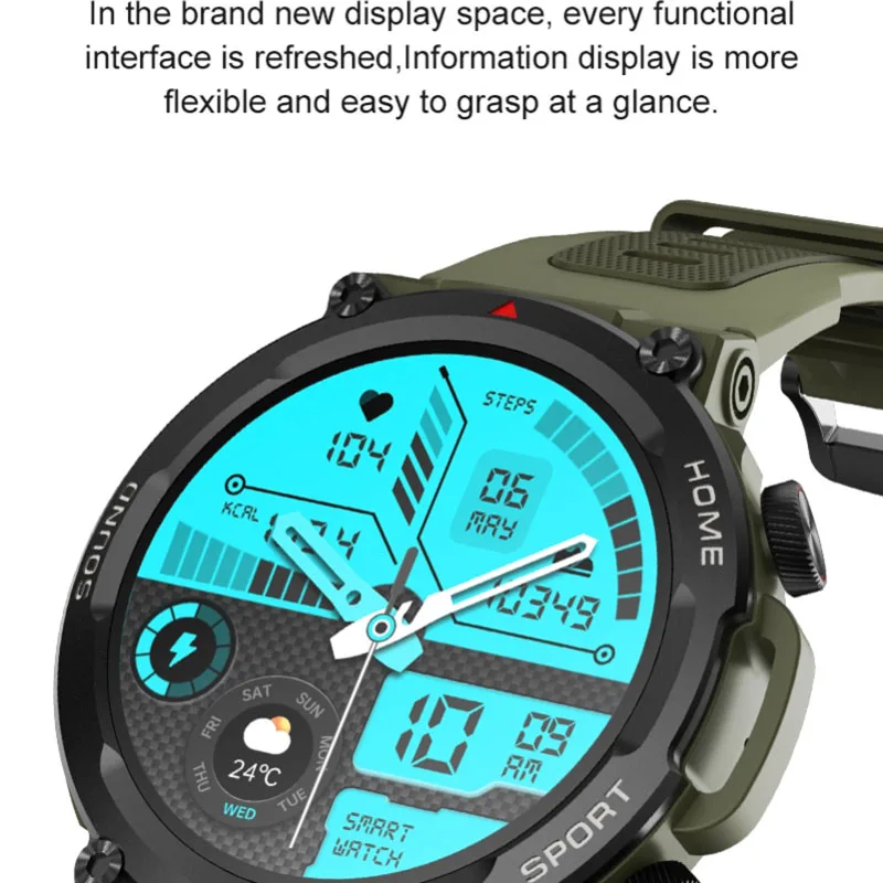 Smart Watch Men IP67 Waterproof Tracker Heart Rate Tacker Bluetooth Call Sport Smartwatch For Android IOS With 100+ Sports Modes