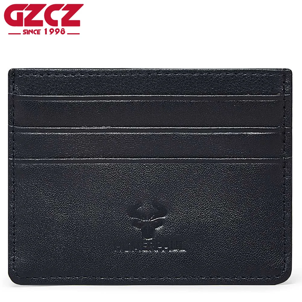 

GZCZ 100%Genuine Cow Leather Credit Card Wallet With Ultra Thin For Men High-capacity Card Slots Case Exquisite Card Holder