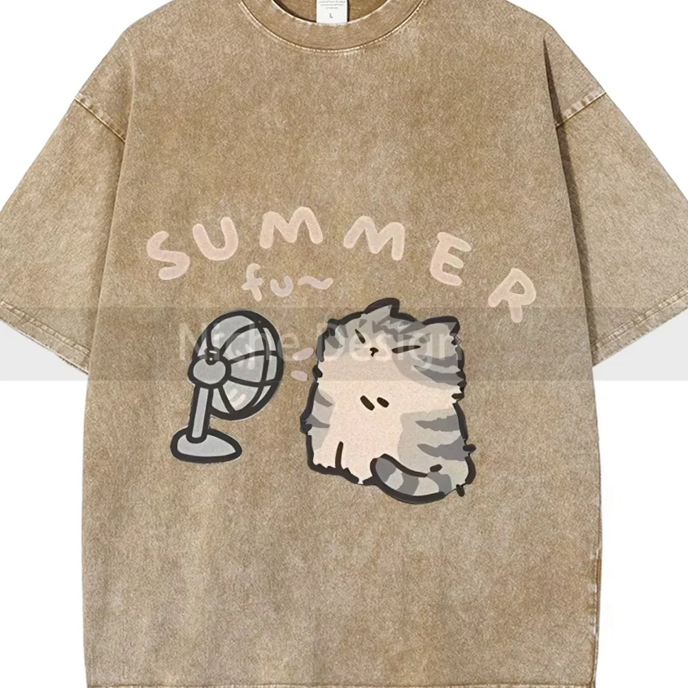 

Cute Code Ladies T-Shirt High Quality Cotton Cartoon Kitten Print Short Sleeve Fashion Chic Tee Top Streetwear Clothes 2025 New